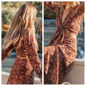 NWT Anthropologie X Kachel Donna Sadie Floral Wrap Cropped Blouse Size 8 Medium